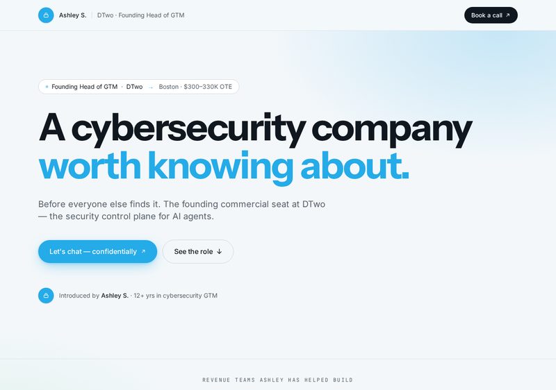 Preview of the DTwo — Founding GTM campaign page